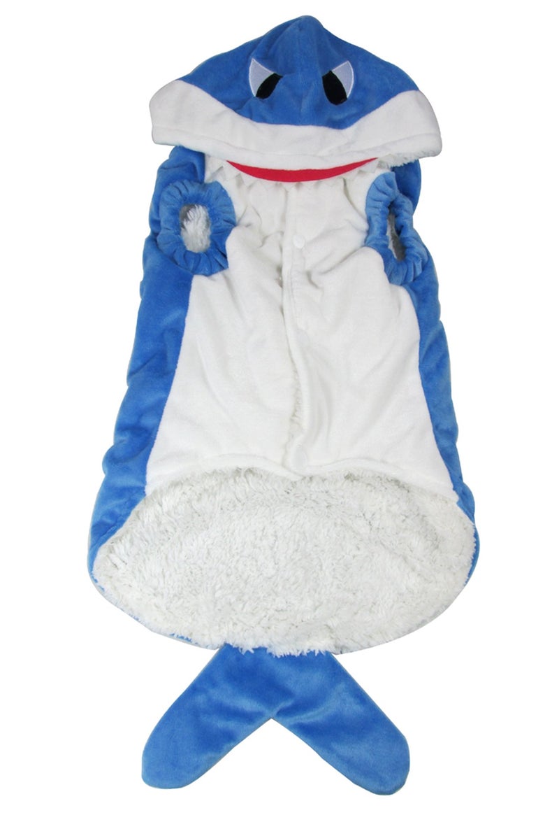 Mogoko Funny Dog Cat Shark Costumes, Pet Halloween Christmas Cosplay Dress, Large Pet Shark Costume, Animal Fleece Hoodie Warm Outfits Clothes (5XL Size) - Image 2